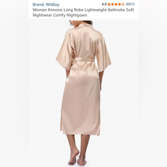 4 Champagne Satin Robes- NWT - Picture 2 of 7